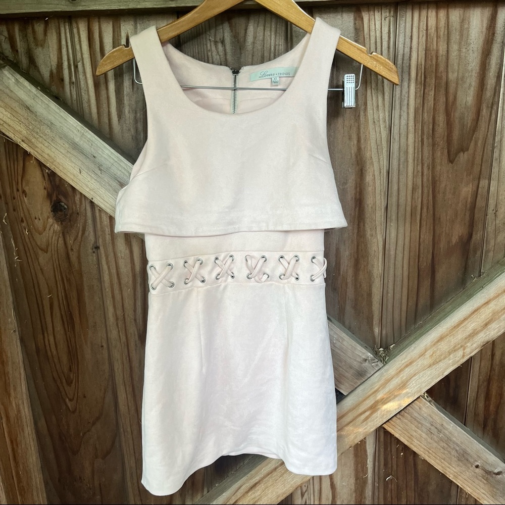 Pink Lovers + Friends Suede Mini Dress